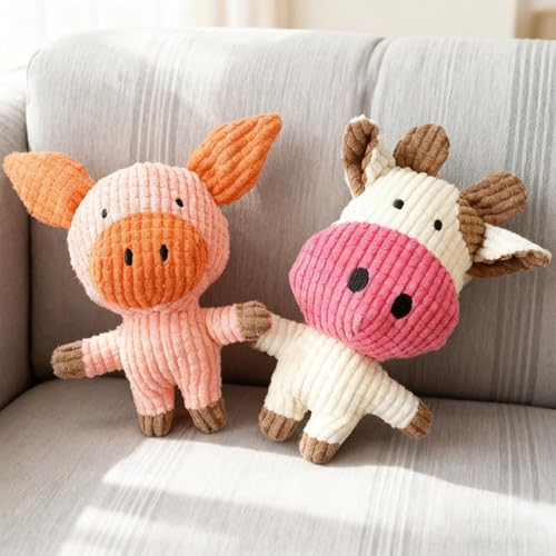 Auzlya Hundespielzeug,Plüsch Schwein,Interaktives Plüsch Hundespielzeug,Plüschtier Kauspielzeug für Welpen, Kleine, Mittlere, Große Hunde (Schwein)