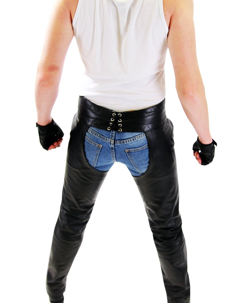 Bockle Chaps Cow-Boy Pantalon en Cuir Hommes Cuir de Bovin Noir | Culotte de peau, Pantalon de cow-boy