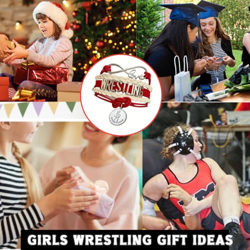 Image of Sportybella Wrestling Charm Infinity Bracelet- Wrestling Jewelry - Sports Personalized Gifts for Wrestlers,Teams, Moms and Coaches