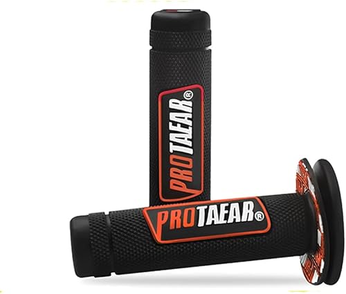 Empuñaduras universales de motocicleta de 78 pulgadas para motocross, agarres antideslizantes de goma, un par, 0.866 in, naranja