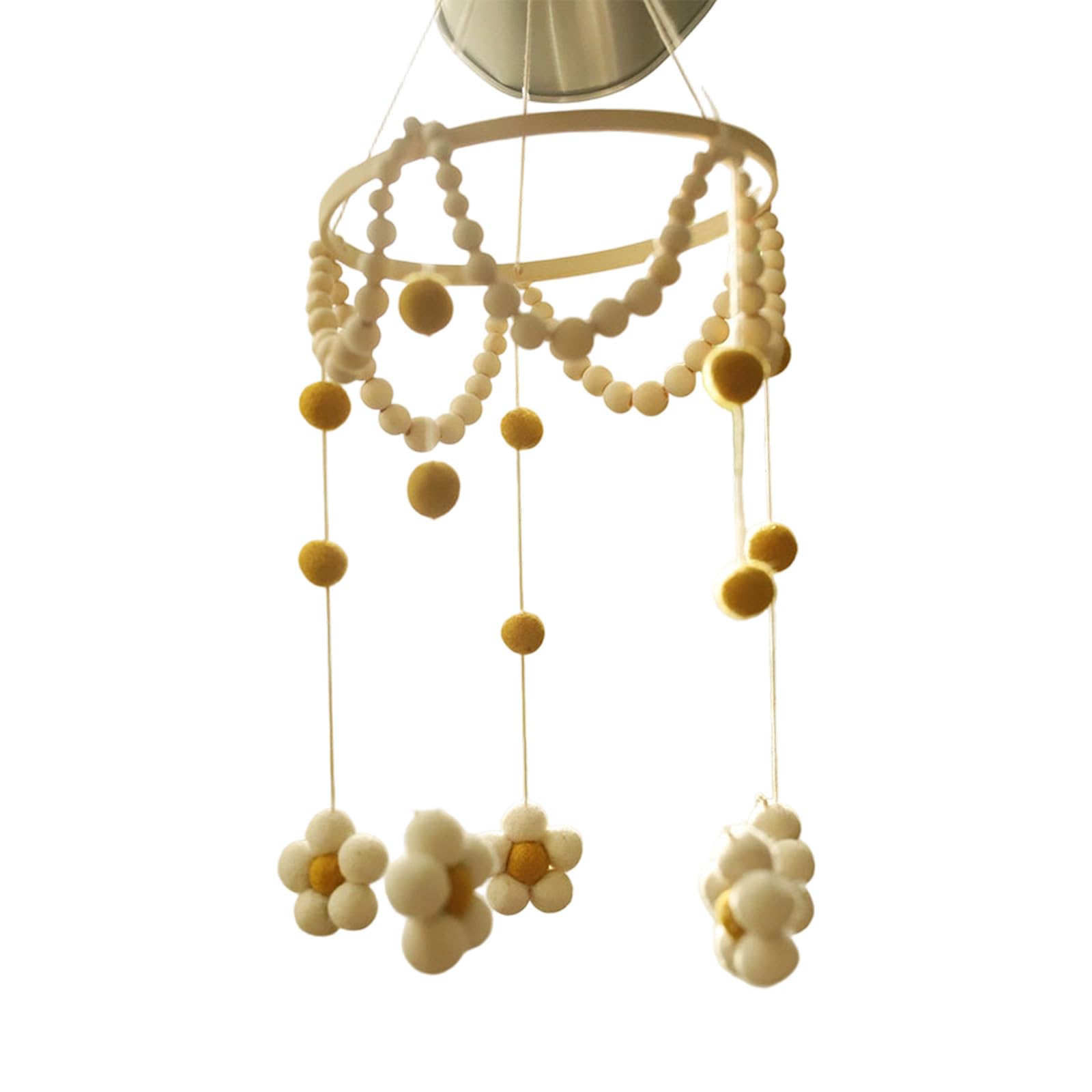 alloneslife Creative Felt Wind Chimes Mobile Crib Jewelry Pendant Toy Nursery Decor Crib Mobile Boy Girl Felt Flower
