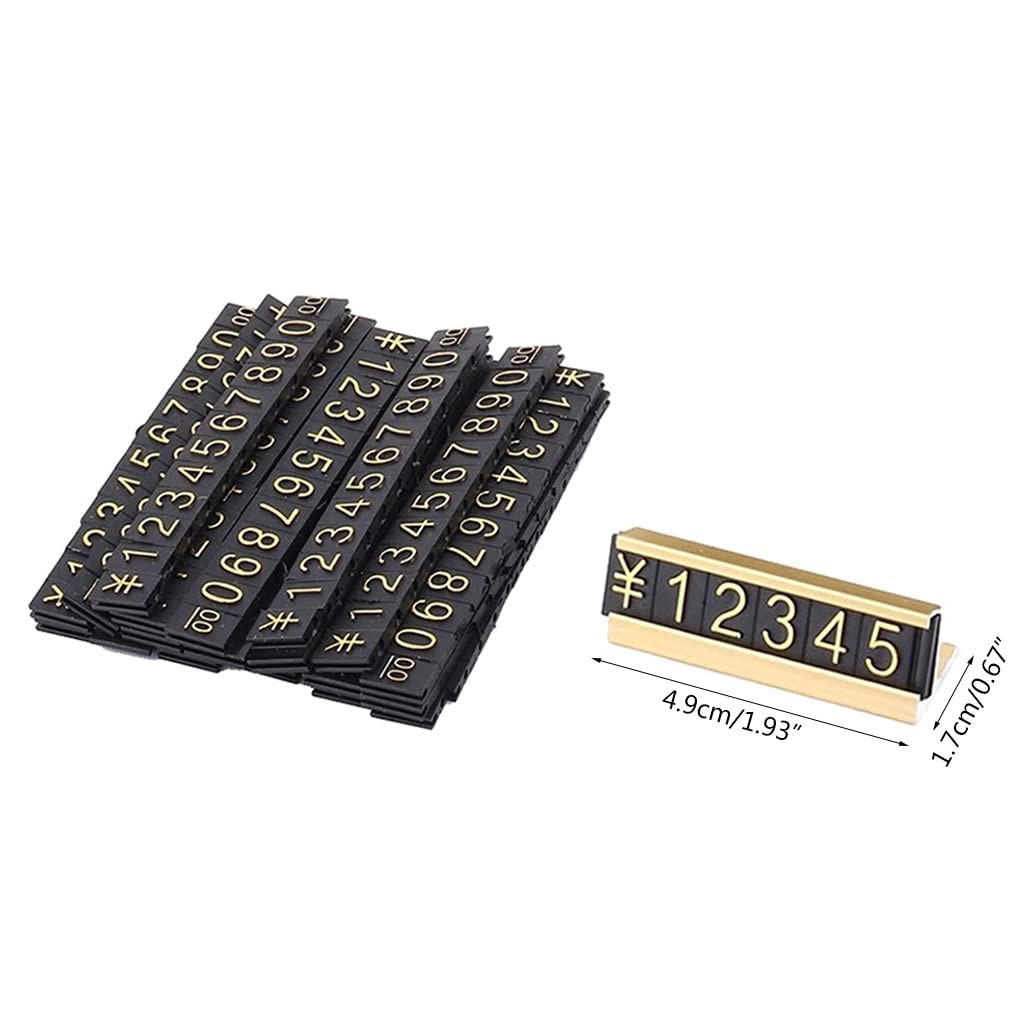 Ankexin Gold Number Price Signs 20Sets Arabic Numerals Together Price Cube Kit