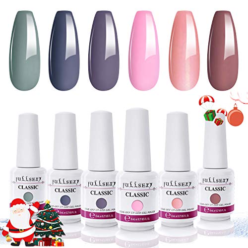 Nude Gel Polish 6 Colors Gel Nail Polish Set with Gift Box, Soak Off UV LED Gel Polish Kit