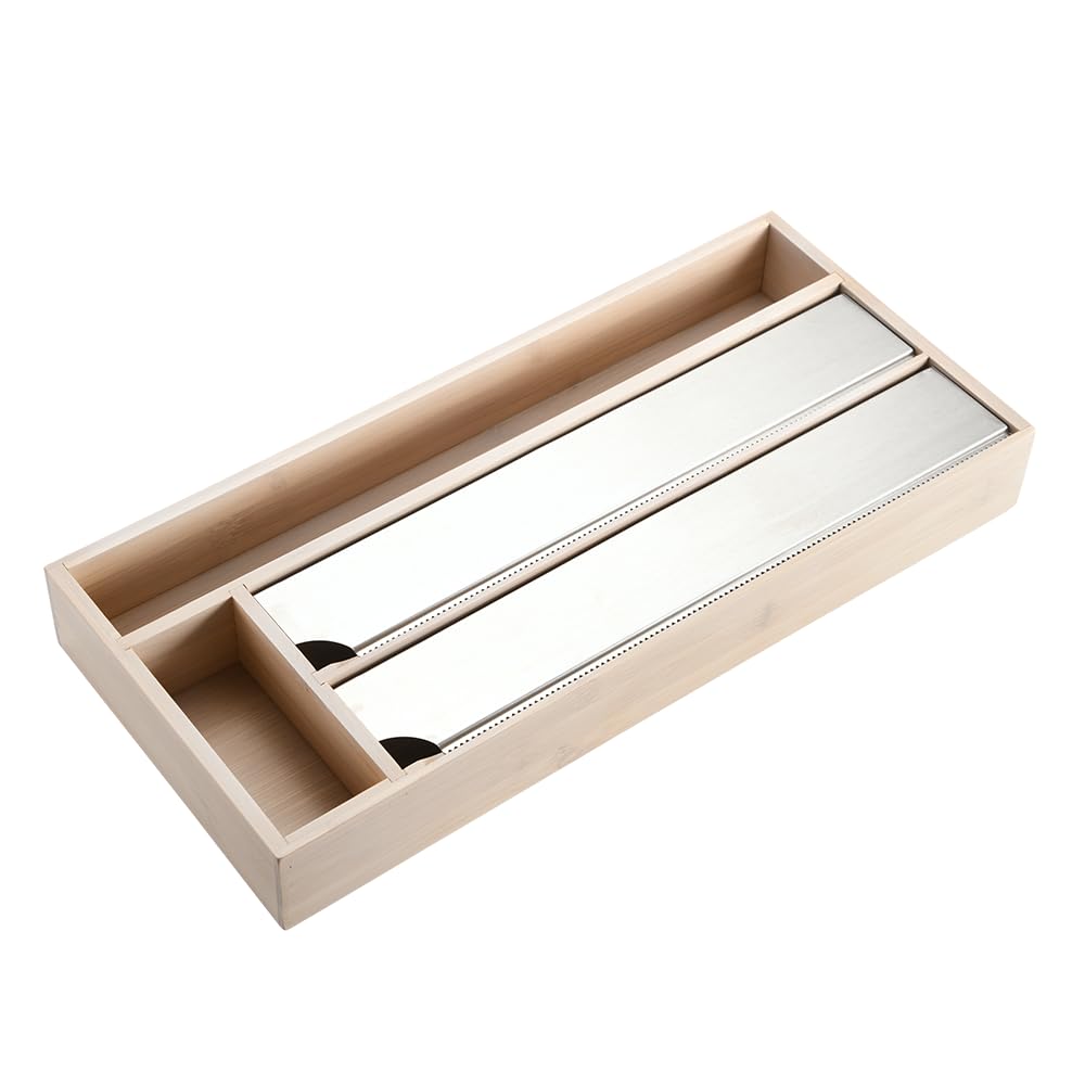 Kesper | Folienspender, Material: Bambus, Maße: 42 x 19 x 5,4 cm, Farbe: Natur |57041 13