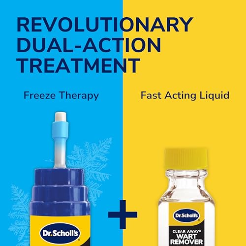 dr scholl39s dual action freeze away wart remover 8 ct  twice as effective as freezing alone on larger warts fast-acting treatment for common and plantar wart removal safe to use on kids ages 4