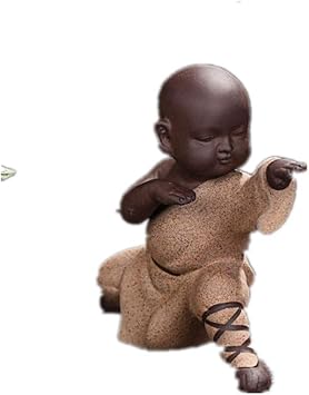 Statue Buddha Sculpture Creative Tea Favorite Peace Kung Fu Small Monk Boutique Piece Large Color Sand Pottery Novelty Gift