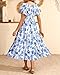 Pinup Fashion White Blue Floral Maternity Dress Easter Pregnancy Baby Shower Summer Photoshoot Casual Flowy Flutter Sleeve Midi Dress