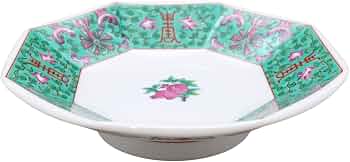 Amazon.co.jp: 中華オープン 緑彩宝華 八角皿 [ 18.5 x 4.8cm ] 料亭