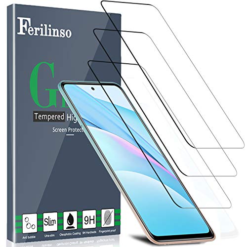 Ferilinso [3 Piezas para Protector de Pantalla Cristal Templado Xiaomi Mi 10T Lite/Mi 10T/10T Pro 5G, Protector Pantalla Cristal Templado Xiaomi Poco X3 NFC/Redmi Note 9S/Note 9 Pro Compatibile Funda