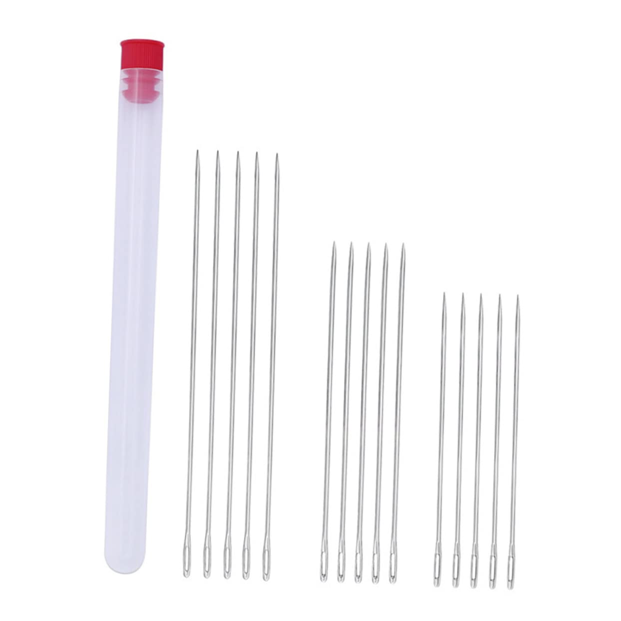 Tofficu 100pièces Aiguilles à Coudre Rondes à Bout Gros Trou pour Couture Tricotage et Broderie