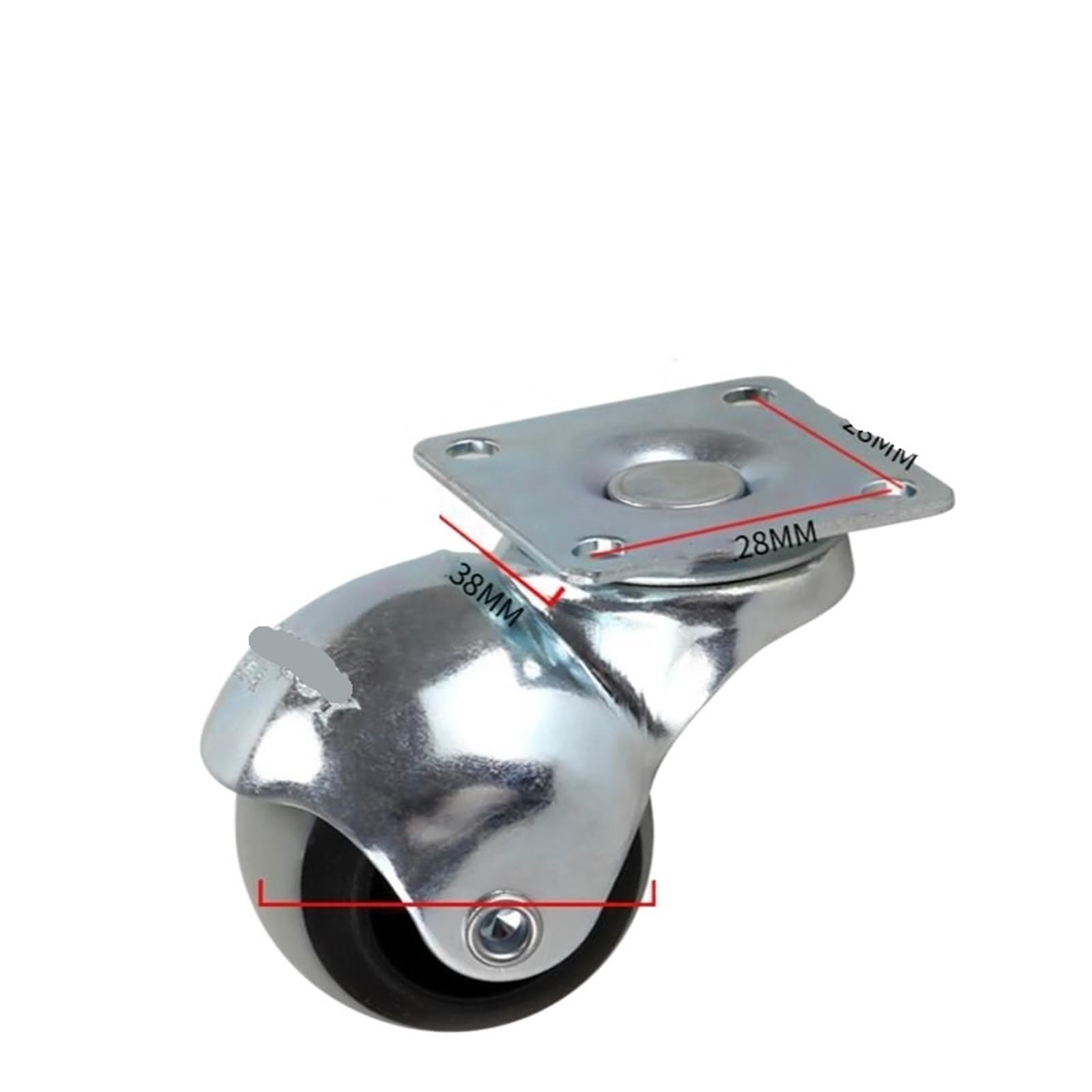 Roulette sphérique en nylon TPR silencieuse pour meuble et table basse 8mm 10mm