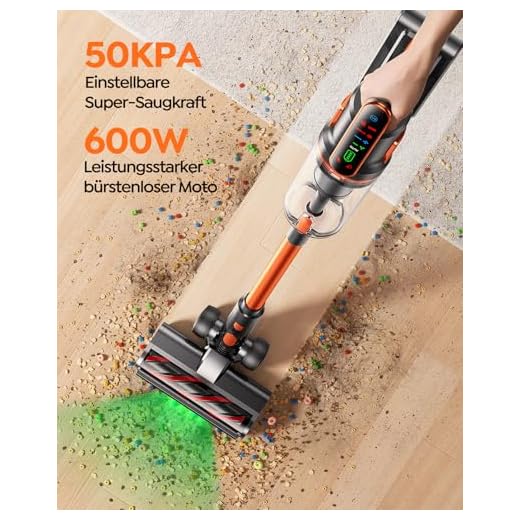 Fieety Kabelloser Akku Staubsauger mit 600W