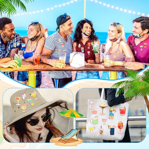 Quelay 20-Piece Cocktail Enamel Pin Set – Charming Lapel Pins for Beach Lovers and Bartenders, Perfect Summer Jewelry Gifts for Apparel and Accessories - Image 6