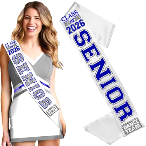 RhinestoneSash Senior Sash 2026 Dance - Class of 2026 Graduation Sashes - High School Senior Dancer Gifts