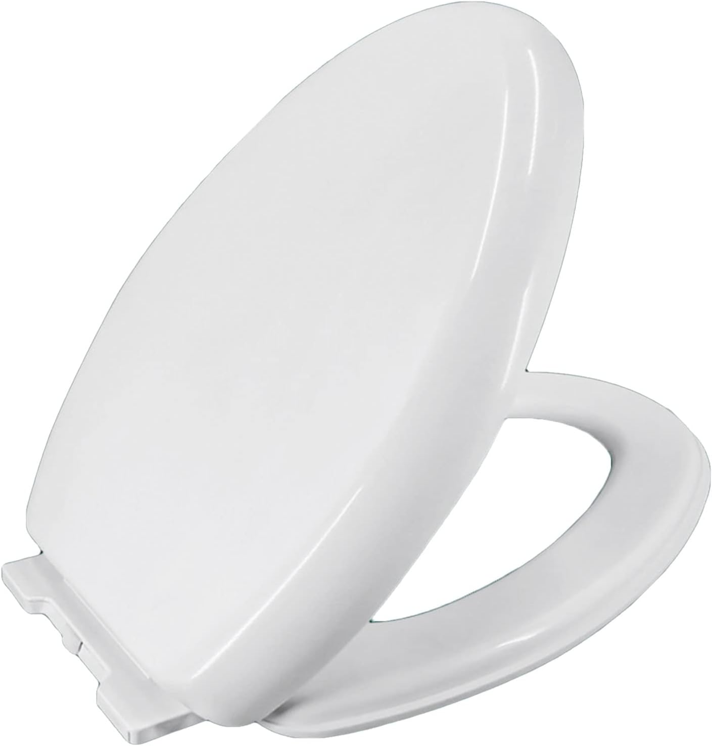 Standard Grade Plastic Elongated Toilet Seat Top Mount with Adjustable Hinge, Slowly Close Never Loosen, Strong Pressure Resistance, White