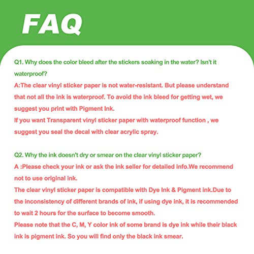 Mecolour Premium Printable Vinyl Sticker Paper Transparent 20 Clear Sheets, No-Waterproof, Vivid Colors, Tear Resistant - For Any Inkjet Printer #TOP3