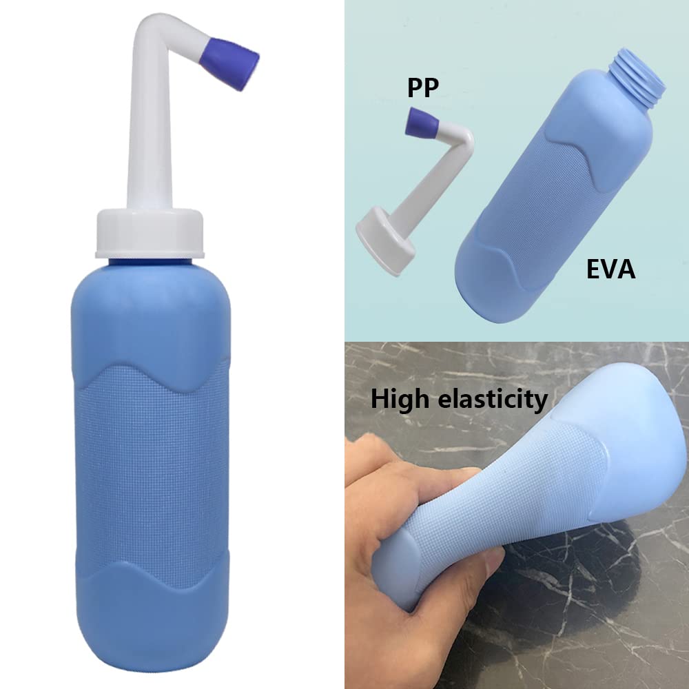 Tragbarer Bidet-Sprayer, Reise-Bidet-Flasche für persönliche Hygiene, Handgerät, Bidet-Spray ohne Druckluft, Flasche mit Wischer, 500 ml