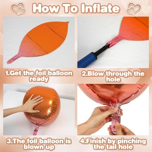 Image of 9 Pcs Retro Beige Orange Brown Round Foil Balloons,22 Inch Round Balloons