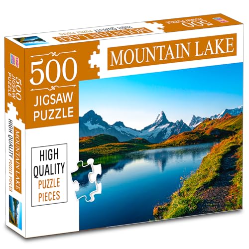 Image of Mountain Jigsaw Puzzles for Kids and Children - Realistic Illustration Challenging Brain Booster Gifts, Fun and Creative Game - (500 Pcs)
