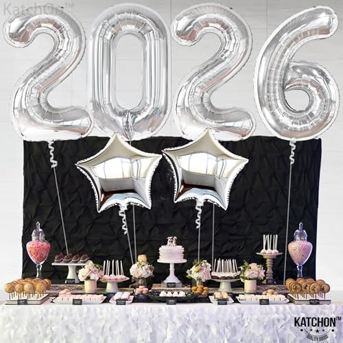 Image of Katchon, Giant 2026 Balloons silver - 40 Inch | 2026 Graduation Decorations, Star Foil Balloons for Grad Party Decoration 2026, Graduation Decor, Graduation Balloons, Graduation Party Decorations 2026