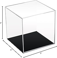 Vista 8 de Caja de exhibición de acrílico transparente de montaje simple con base negra, soporte elevador para figuras y accesorios de juguetes removibles