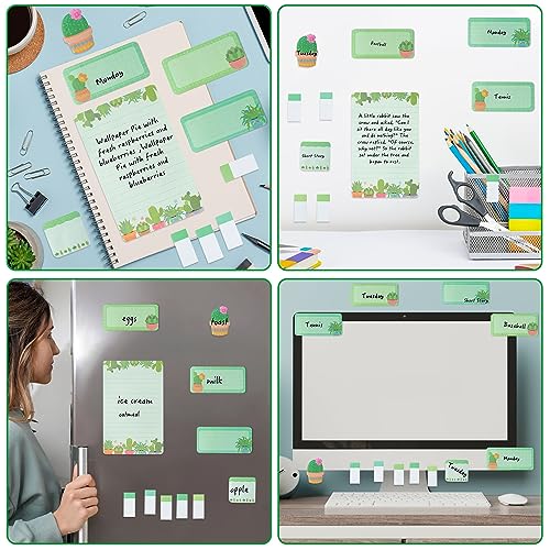Xqumoi We Grow When Things are Hard Sticky Notes Set, 550 Sheets, Cute Cactus Shaped Self-Stick Notes Pads Plant Divider Tabs Bundle Writing Memo Pads Page Marker School Office Supplies Small Gift - Image 7