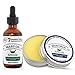 Aroamas Beard Grooming Kit Comb and Brush for men - 2 in 1 Dual Sided for Long and Short Beards - Bonus: Beard Scissors, Mustache Scissors and Small Comb Set - 100% Natural Bamboo