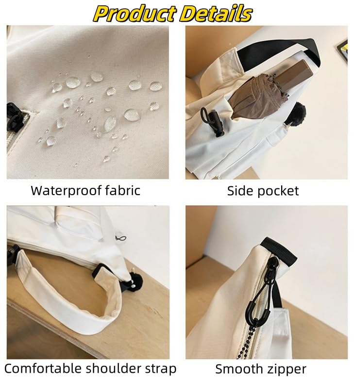 Dallaswind Large Capacity Canvas Bag – Waterproof Shoulder Purse & Messenger Bag with Multiple Pockets for Travel & Daily Use3