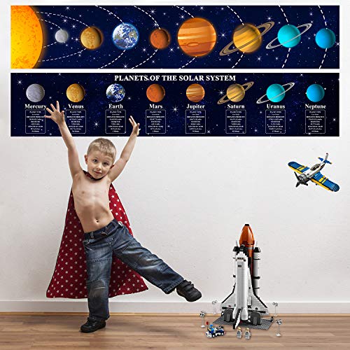 Merrisport Solar System Poster Science Banner Solar System Planet Educational Teaching Wall Maps For Kids Classroom Bedroom Wall Charts #TOP3