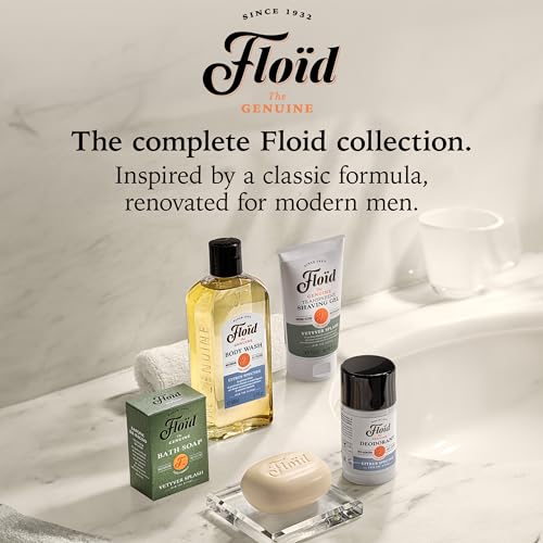 Floïd Bath Soap Vetvyer Splash, Sapone 100% vegetale, Sapone solido arricchito con lecitina nutriente, burro di karité e olio di sesamo, Saponetta da bagno per una pelle morbida