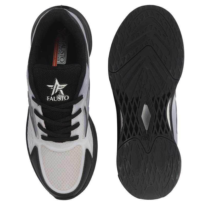 Image of FAUSTO Men's Sports Running Sneakers|Memory Cushion and Anti-Skid Bounce Back Phylon Sole|All Day Comfortable Walking Shoes|Gym and Training Shoes