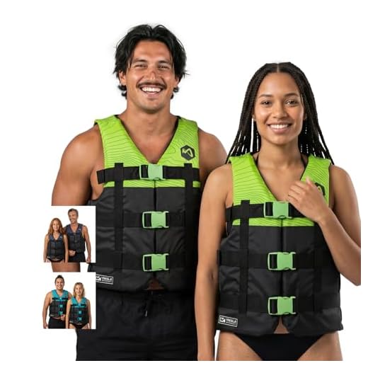 MESLE Schwimmweste H210, 2XS-4XL, Schwimmhilfe für Erwachsene & Kinder, Leichte 50N Auftriebsweste Herren & Damen, Prallschutzweste für Jetski, SUP, Wasserski, Kajak, Wakeboard, Farbe:grün, Größe:4XL
