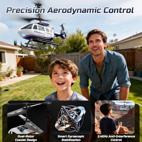 DEERC RC Helicopter,Rescue Remote Control Helicopter for Kids & Adults,Toys Helicopter with Altitude Hold, One Key take Off/Landing, LED Light, Low Battery Reminder, Gift for Boys Ages 8-12 - Image 6