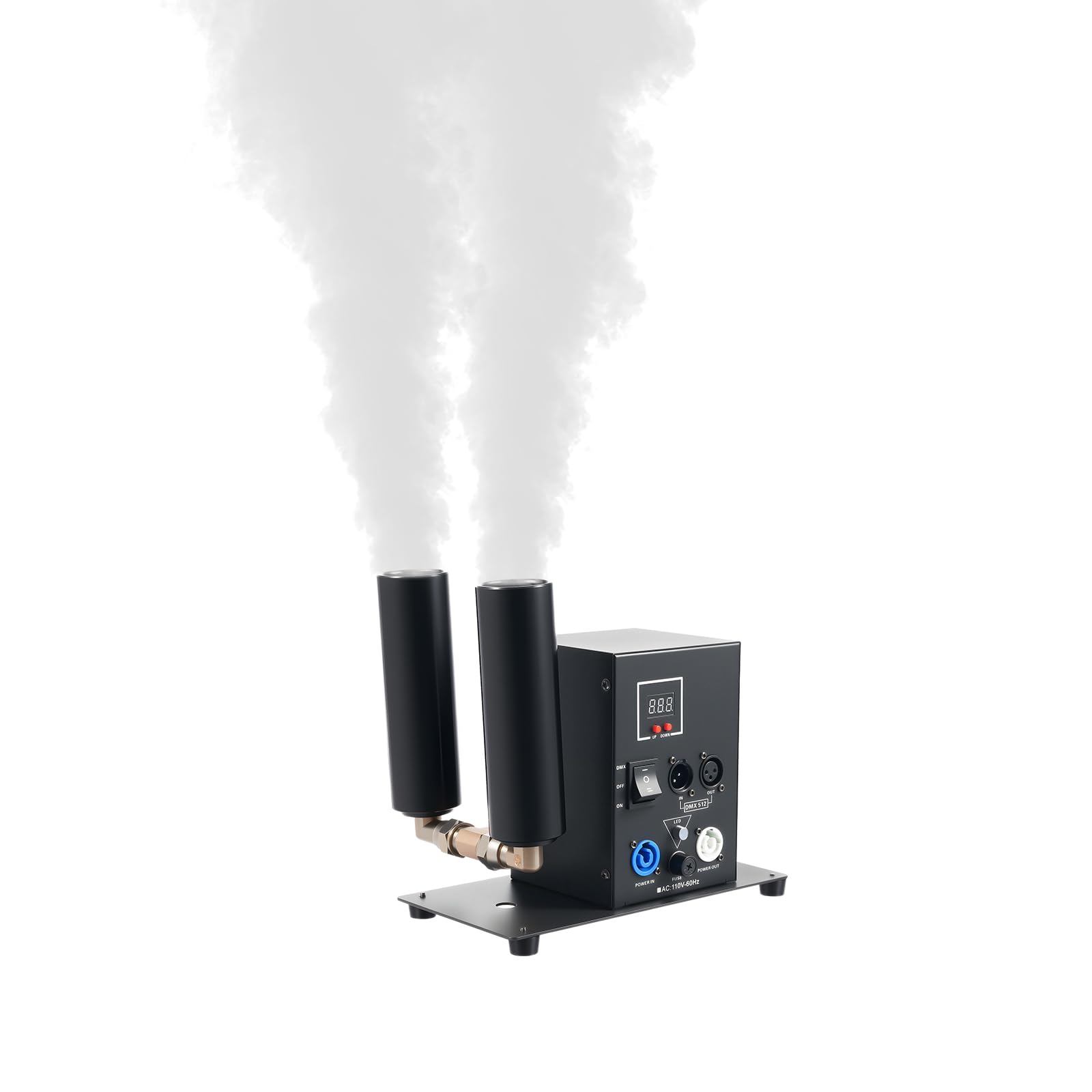 CO2 Jet Smoke Machine with DMX512 Control, Double Head Professional Party Fog Machine for Stage Effects, Wedding Halloween Club Events