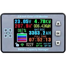 120V DC Voltmeter Ammeter Combo, 100A-500A Battery Tester with Remaining Capacity Display - Charge/Discharge Status Monitor for Automotive, RV, Boat, Solar System Batteries 100A