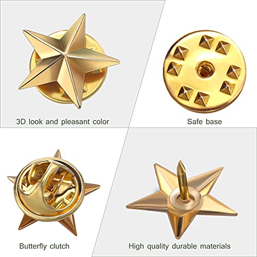 40 Pieces Star Badge Lapel Pin for 4th of July Memorial Independence Day Celebration Veterans Day Party Labor Theme Party Costume Decorations3