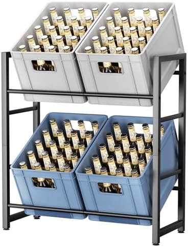 jockcaras Drinks Crate Rack for 4 Drinks Crates - Black Metal Drinks ...