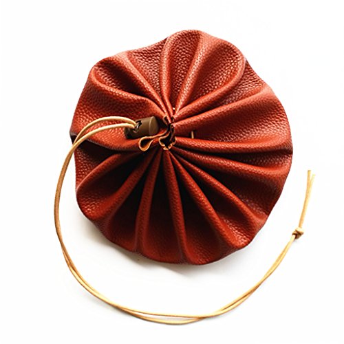 15 '' Cuero Grande Con Cordón Yesca Bolsa Bushcraft Camping Herramienta De Supervivencia Al Aire Libre