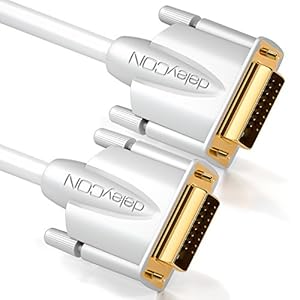 deleyCON 2m DVI Kabel Dual Link 24+1 HDTV Resoluties tot 2560×1080 Full HD 1080p 3D Ready DVI-D Dual Link Vergulde Contacten – Wit