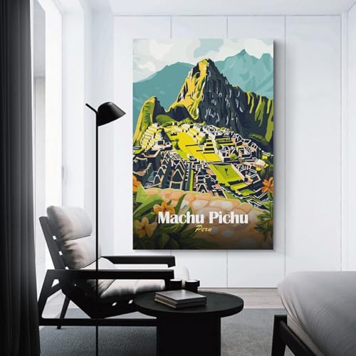Toile Machu Picchu 40x60 cm pour la décoration moderne d'un couloir ou bureau