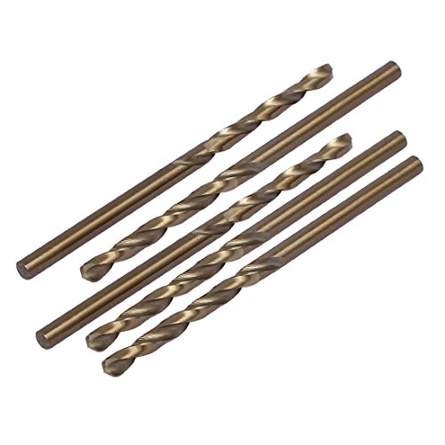 uxcell Metric Twist Drill Bit 3mm Drilling Dia HSS Cobalt Round Shank Spiral Drilling Bit Rotary Tool 5pcs