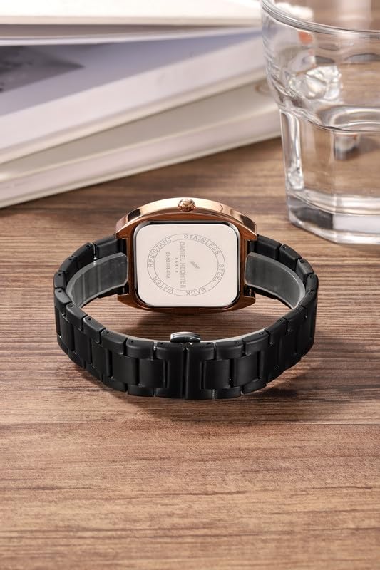 Image of Daniel Hechter Paris Bercy Collection Analog Quartz Watch for Men with Square Dial, Day-Date Display, Crystal Hour Markers and Stainless Steel Strap - DHM1053