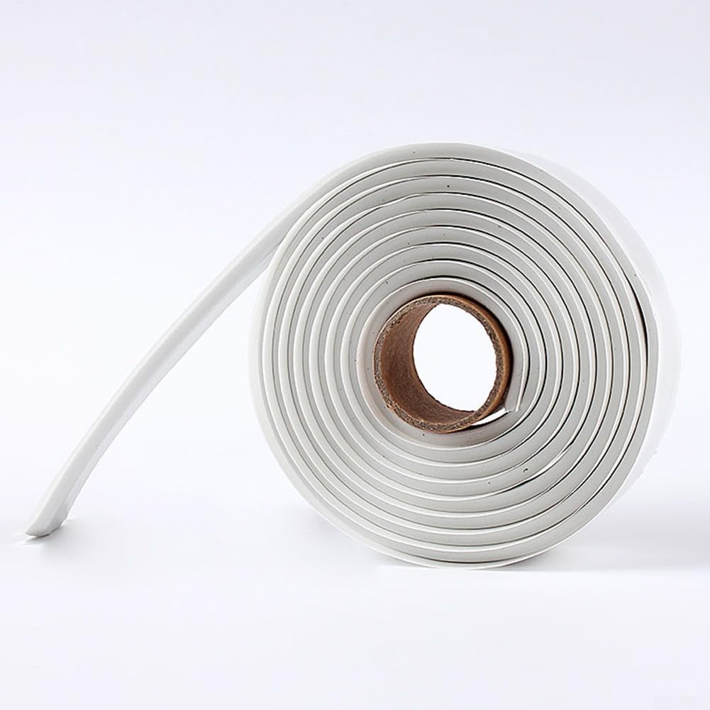 White Rubber Seal Tape Toilet Installation 1.68m x 16mm, Strong Adhesion Caulk Strip Bidet Sink Dishwasher, Waterproof Leak Proof Fixing Band