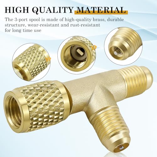 Adaptador de Cobre En T de 1/4 Pulgadas para HVAC, 2 Piezas miniatura 3