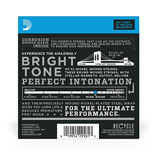 D’Addario EXL120+-3D Nickel Wound Jeu de 3 cordes pour guitare électrique Super Light Plus 9,5-44 - Les Beatles, Paul McCartney, John Lennon, RIngo Starr, George Harrison D'Addario EXL120+-3D Nickel Wound Jeu de 3 cordes pour guitare électrique Super Light Plus 9,5-44 – Image 3
