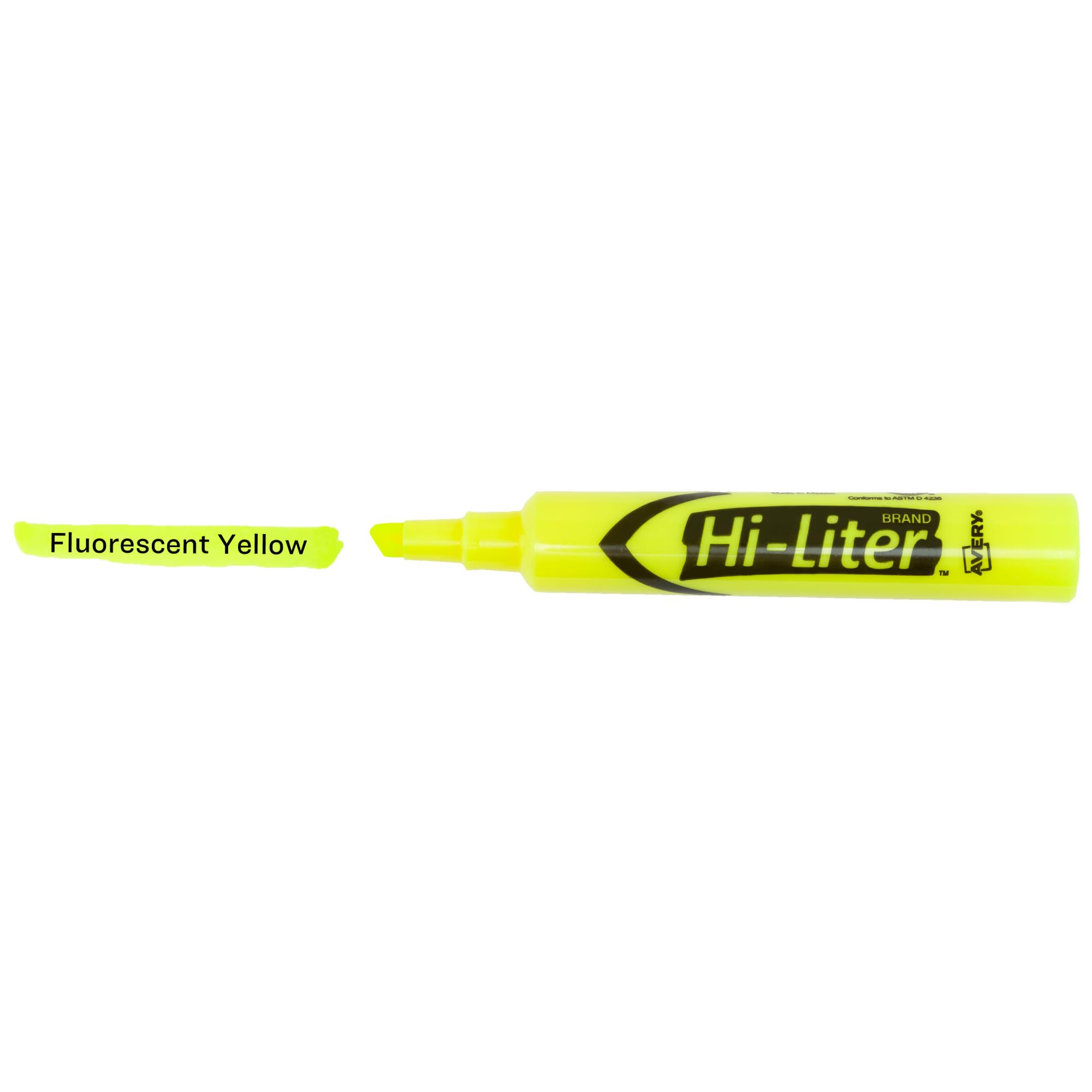AVERY Hi-Liter Textmarker im Schreibtisch-Stil, wischsichere Tinte, Keilspitze, 36 fluoreszierende gelbe Textmarker (98208)