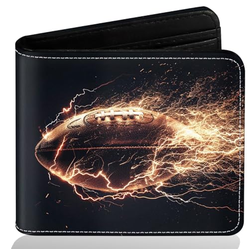 Image of Boys Wallet for Teens, Cool Kids Wallet for Boys Ages 8-10 9-12 11-15, Funny Football Leather Bifold Rfid Blocking, Coin Pocket Id Window for Teen Men Youth Guys Birthday Christmas Gifts