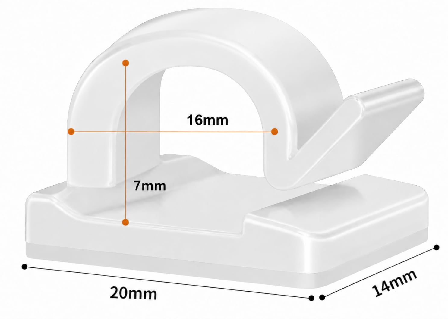 Elfcam® - 30 Piece Adhesive Cable Clips for Ethernet Network Cable Management, Cable Ties and Cords for Home or Office, White (Set of 30) — Amazon image 4