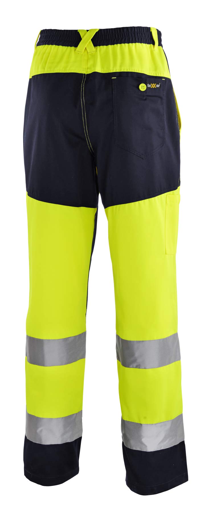 teXXor 4356-98 Rochester Pantalon haute visibilité, Jaune/bleu Marine, Taille 98