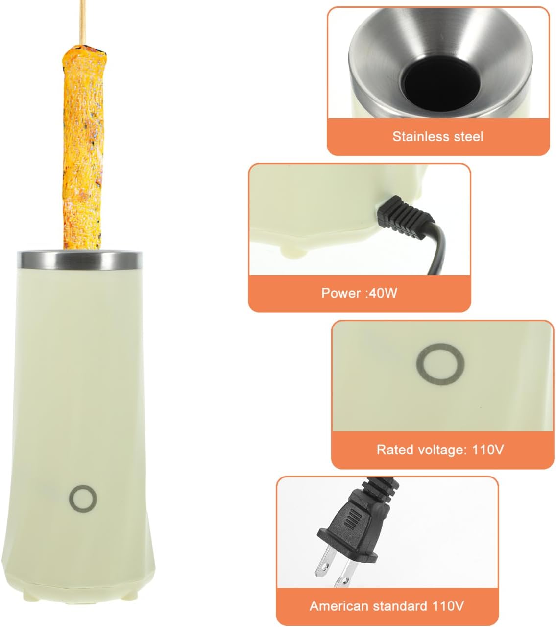 SOLUSTRE 1set Electric Egg Roll Maker Automatic Vertical Cooker for Sausage and Breakfast Compact and Convenient Design for Home and Office Use Acv Mini Egg Breakfast Machine